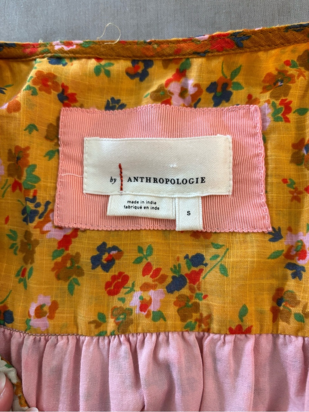 Anthropologie Tiered & True Maxi Dress Floral Patchwork Smocked Button Front S - Picture 5 of 9
